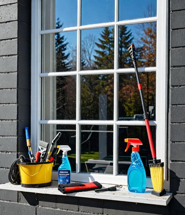 Professional window cleaning equipment and tools
